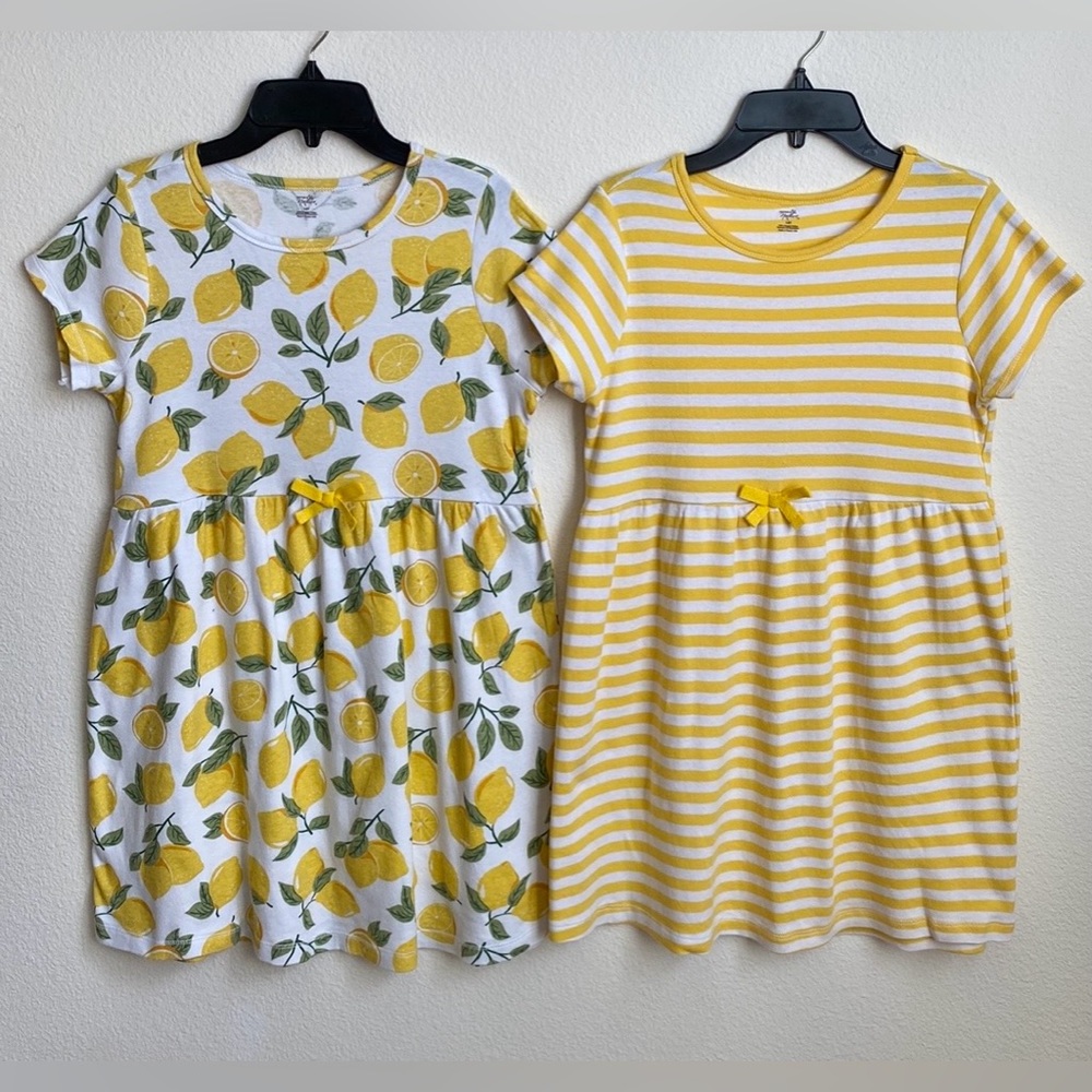 2 Touched by Nature Big Girls 100% Organic Cotton Short-Sleeve Dresses, Sz 14Y